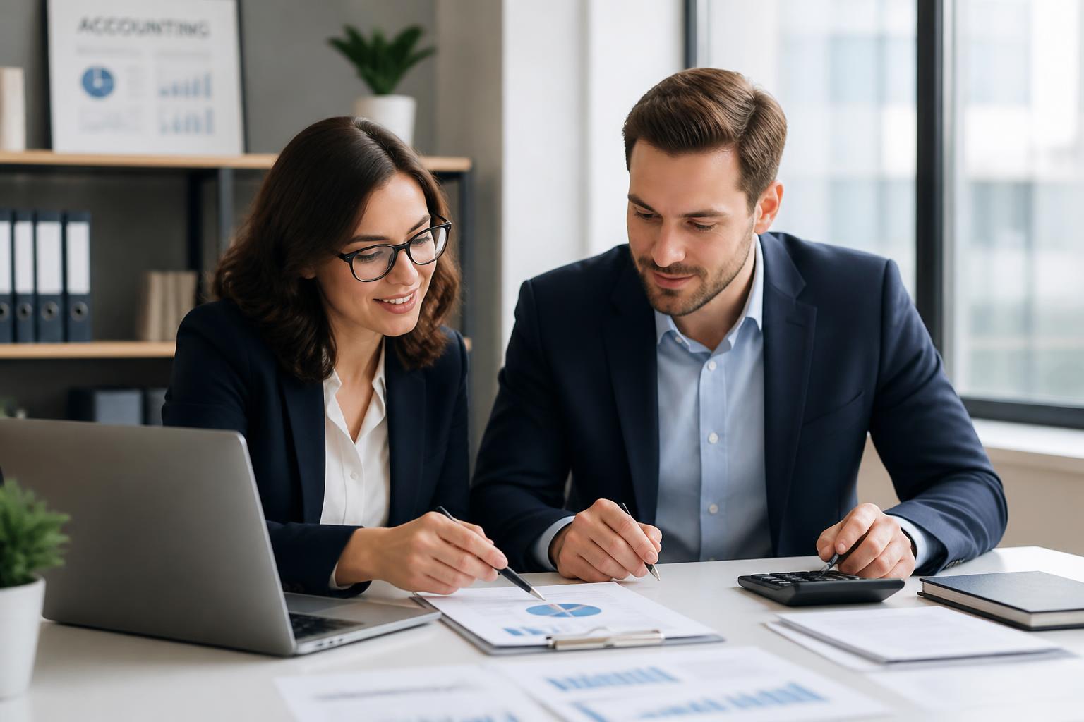 Bookkeeping team reviewing multifamily financial reports